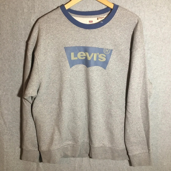 Mens NWT Levis Crewneck Sweater Ringer Winter Casual Fall Warm Neutral - Picture 1 of 8